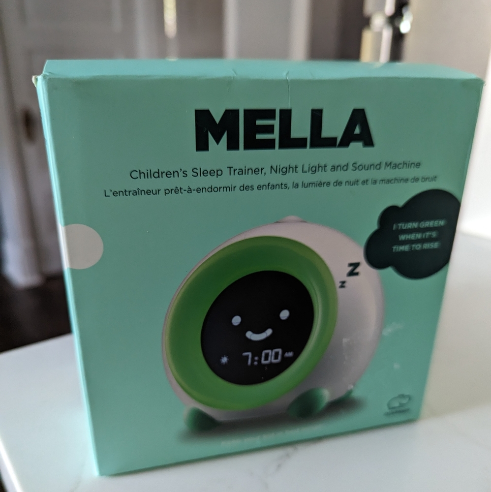 MELLA sleep trainer, night light and sound machine